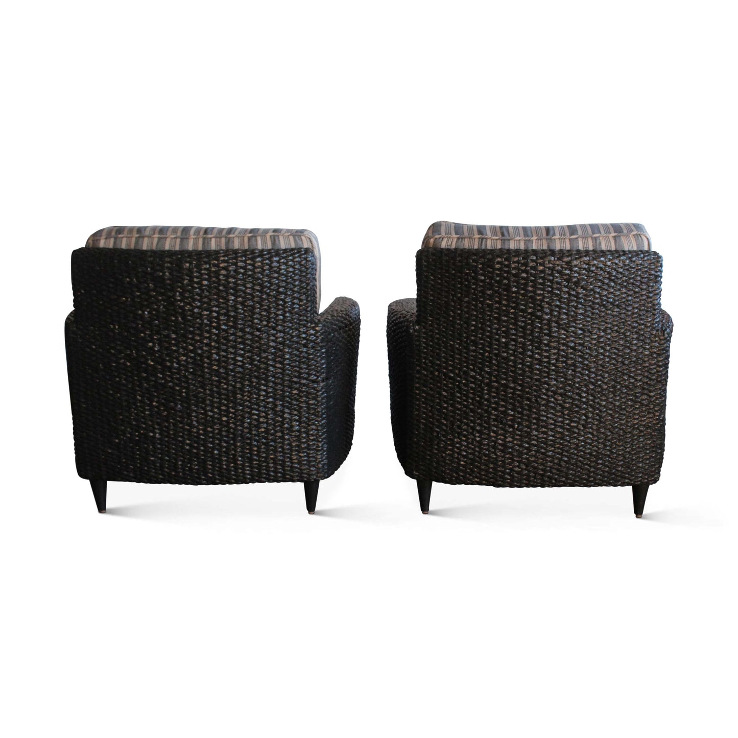 Paire de fauteuils vintage en jonc de mer tressé