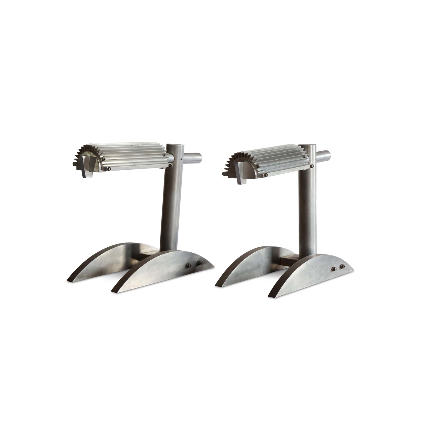 Paire de lampes de bureau Art déco en nickel, époque machine, années 1930