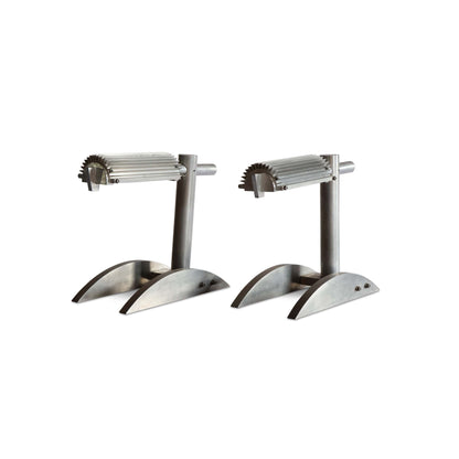 Paire de lampes de bureau Art déco en nickel, époque machine, années 1930