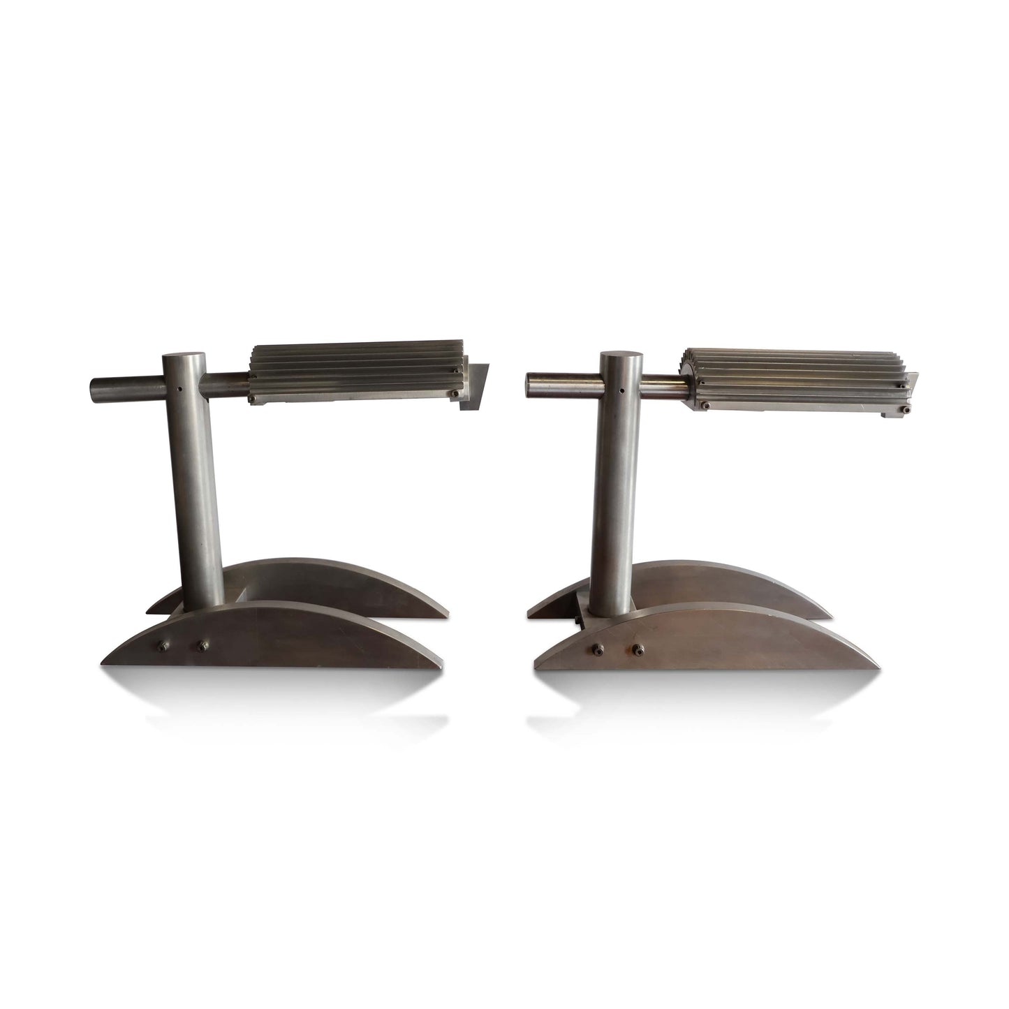Paire de lampes de bureau Art déco en nickel, époque machine, années 1930