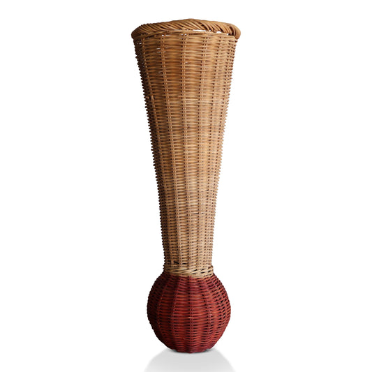 Lampe de table vintage en vase en osier France