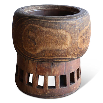 Jardinière japonaise Hibachi en bois et cuivre