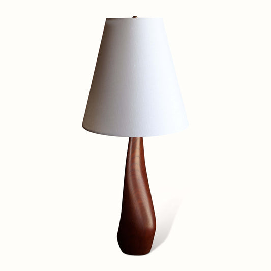Lampe de table en teck sculpté, Danemark, années 1960