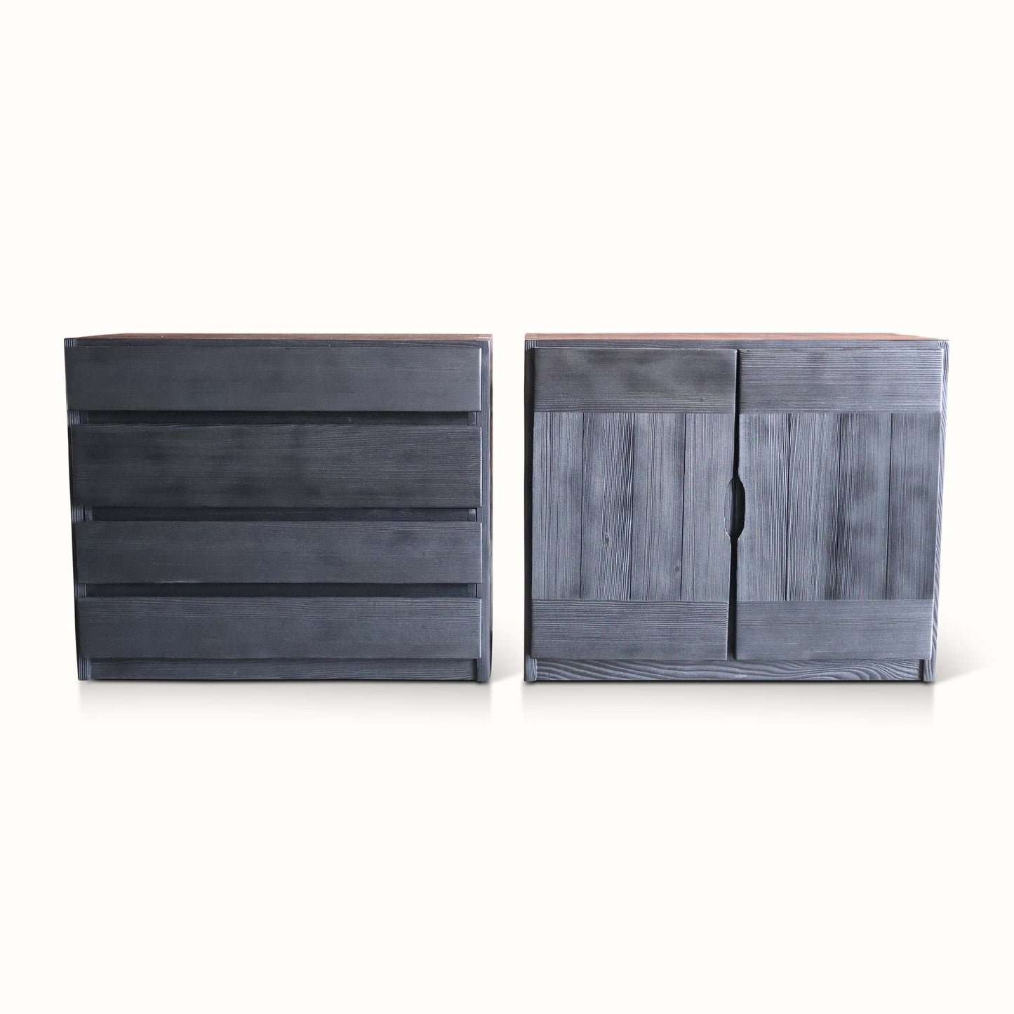 Paire d'armoires vintage en pin par Maison Regain