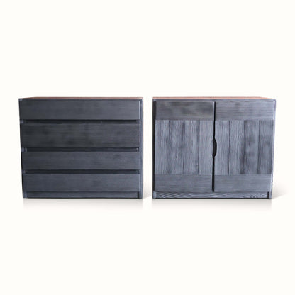 Paire d'armoires vintage en pin par Maison Regain