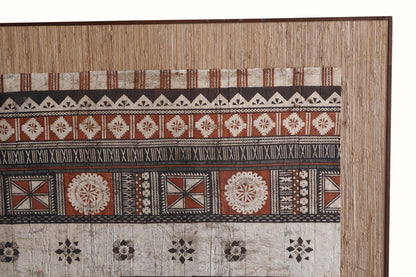 Tissu Tapa polynésien monté et encadré