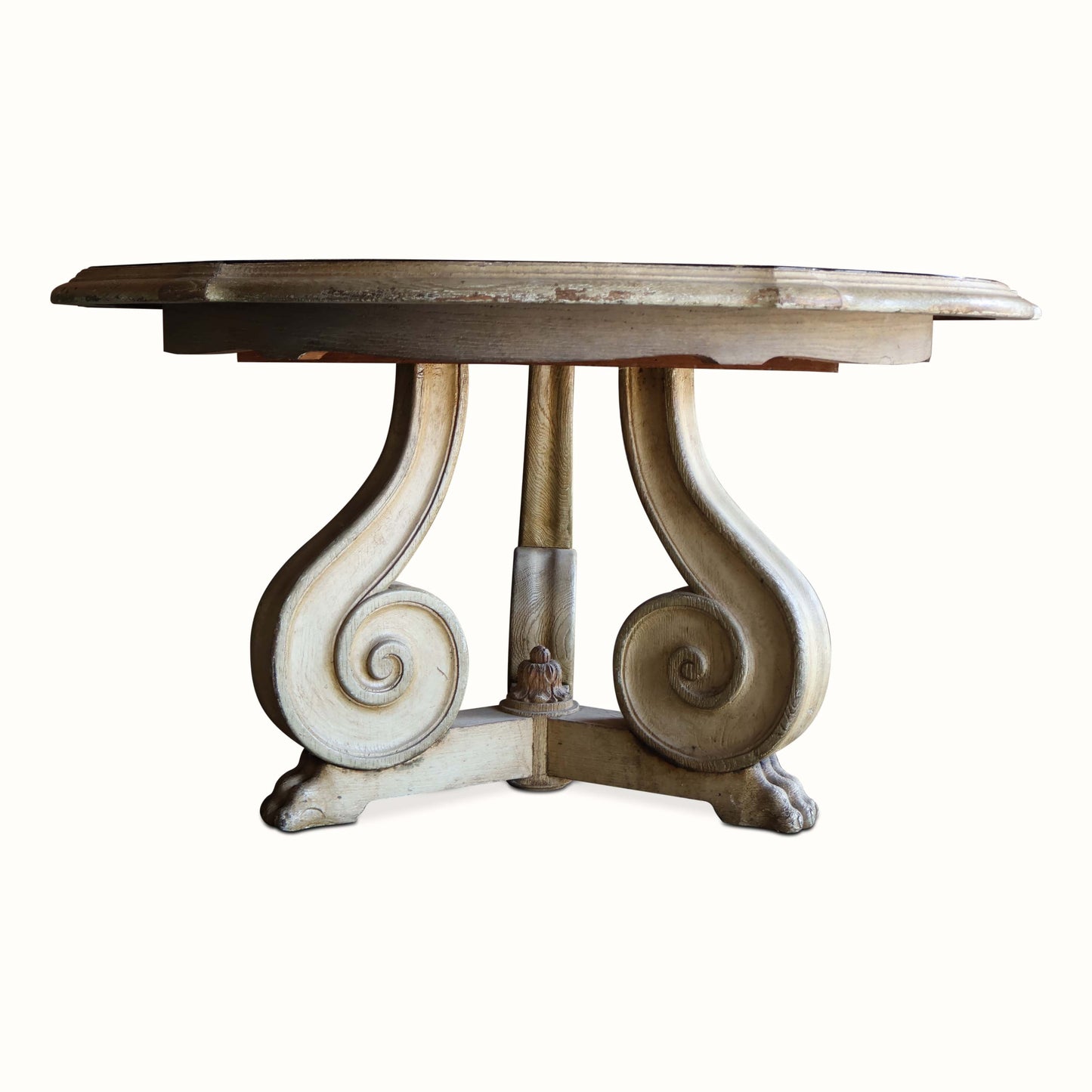 Table centrale en miroir de style rococo italien du XIXe siècle