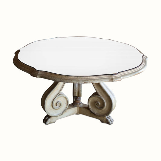 Table centrale en miroir de style rococo italien du XIXe siècle