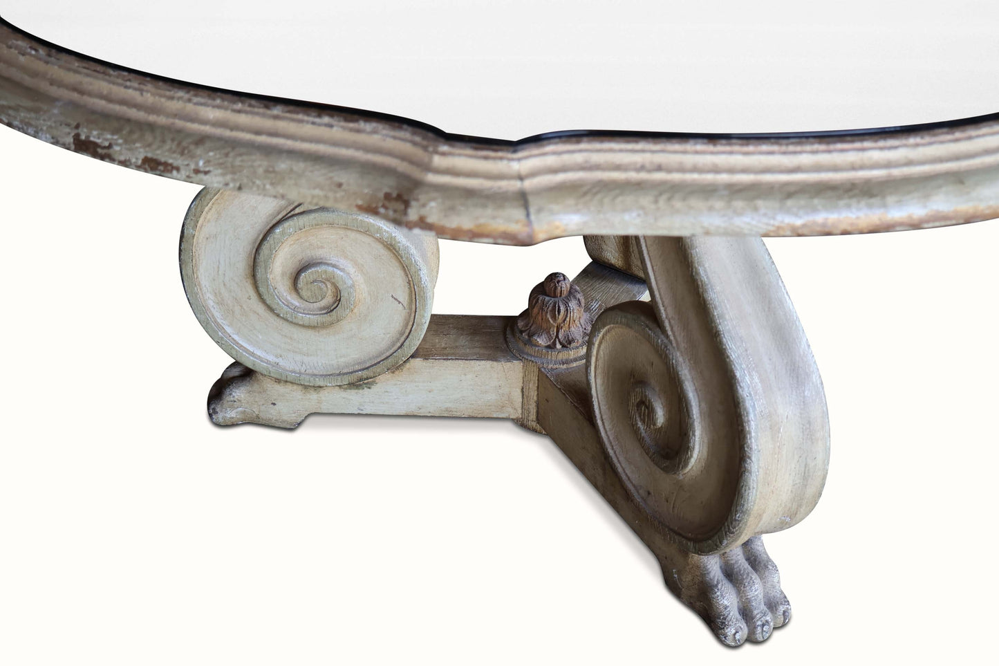 Table centrale en miroir de style rococo italien du XIXe siècle