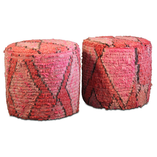 Paire de poufs marocains rembourrés vintage