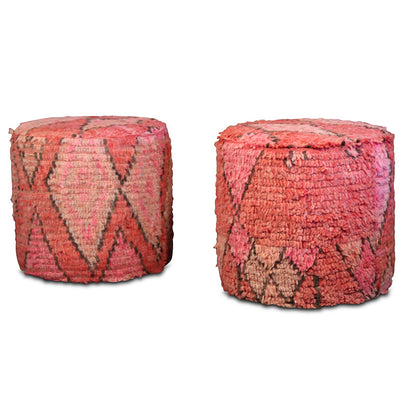 Paire de poufs marocains rembourrés vintage