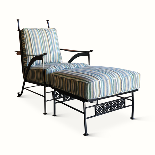 Fauteuil et ottoman en fer par John Salterini