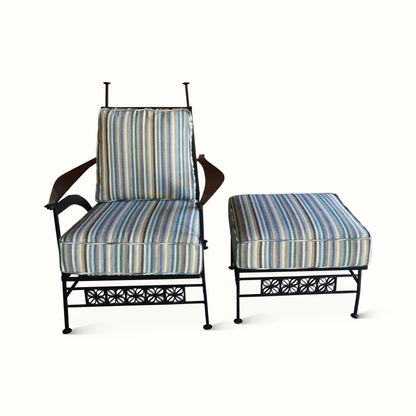 Fauteuil et ottoman en fer par John Salterini