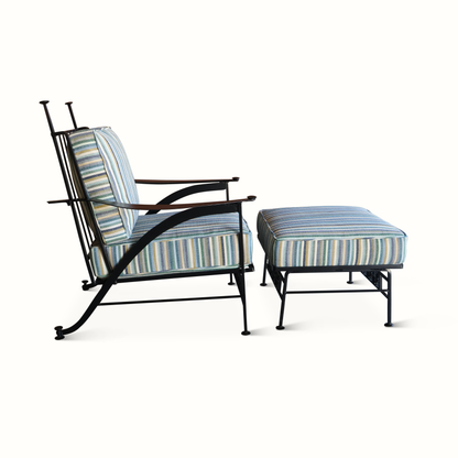 Fauteuil et ottoman en fer par John Salterini