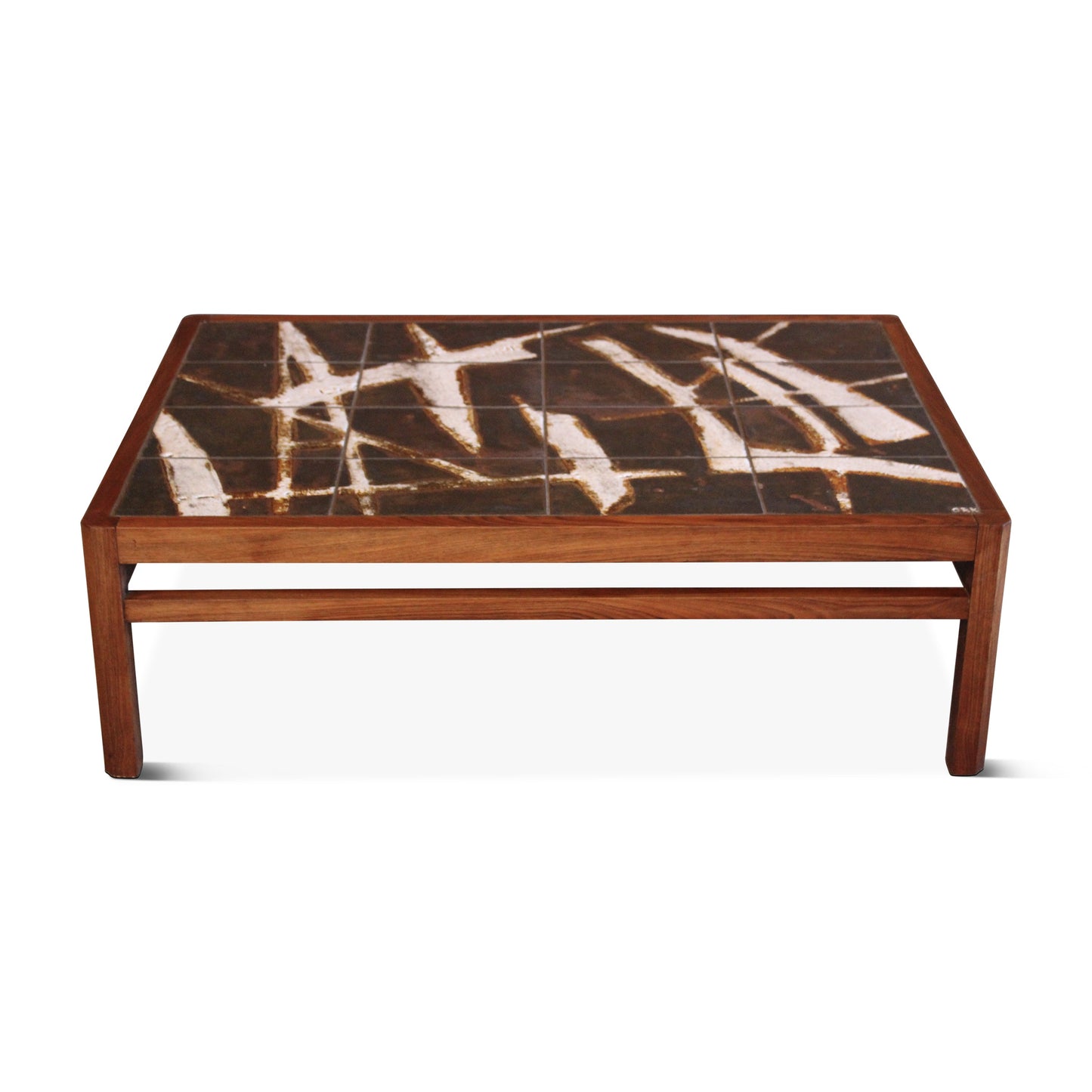 Table basse danoise vintage en palissandre et carreaux de céramique par Ole Bjorn Krüger, années 1960