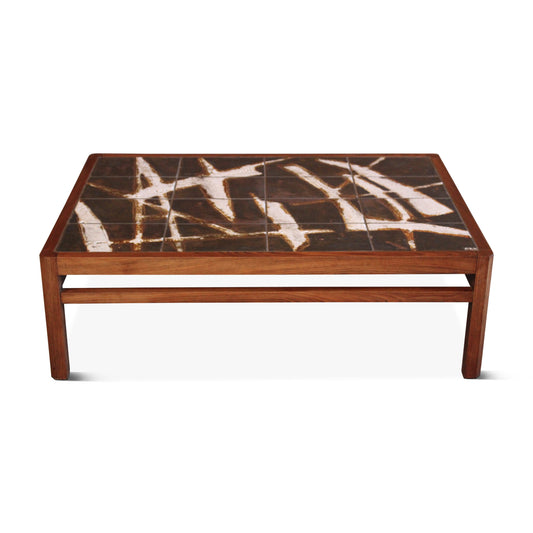Table basse danoise vintage en palissandre et carreaux de céramique par Ole Bjorn Krüger, années 1960