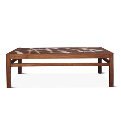 Table basse danoise vintage en palissandre et carreaux de céramique par Ole Bjorn Krüger, années 1960