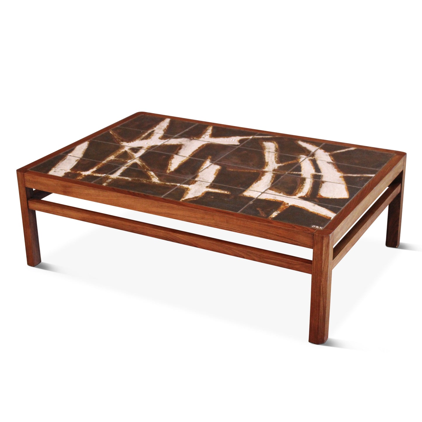 Table basse danoise vintage en palissandre et carreaux de céramique par Ole Bjorn Krüger, années 1960