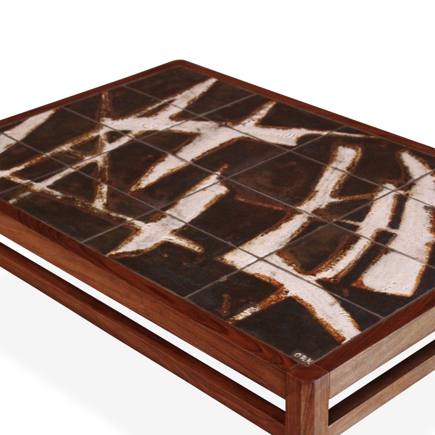 Table basse danoise vintage en palissandre et carreaux de céramique par Ole Bjorn Krüger, années 1960