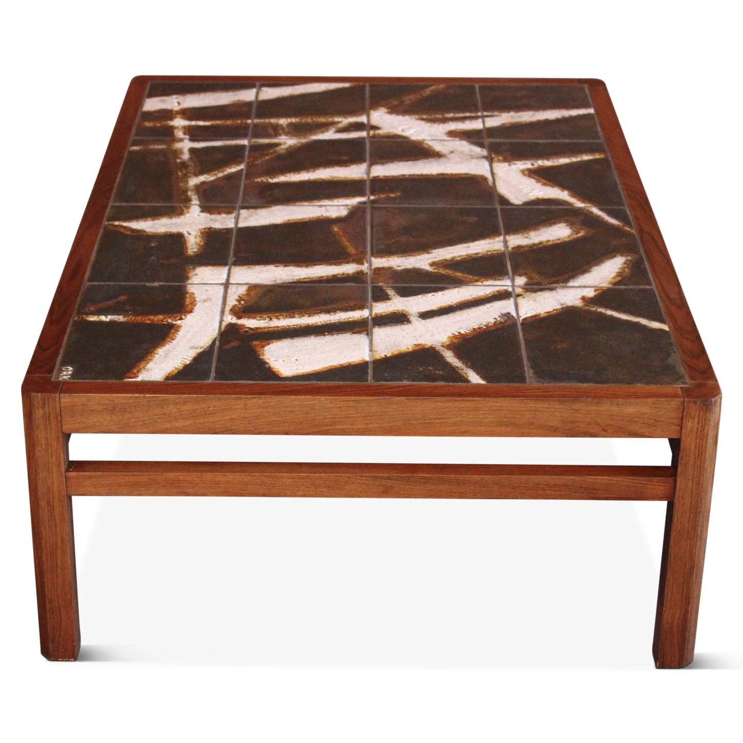 Table basse danoise vintage en palissandre et carreaux de céramique par Ole Bjorn Krüger, années 1960