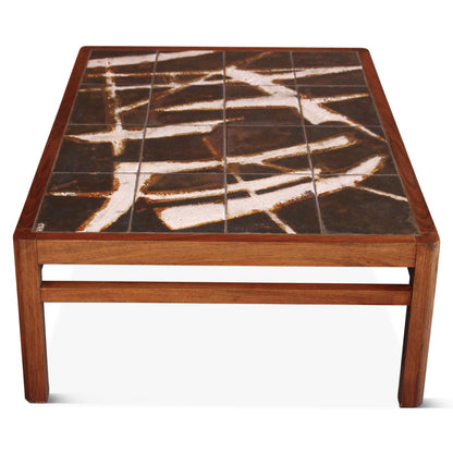 Table basse danoise vintage en palissandre et carreaux de céramique par Ole Bjorn Krüger, années 1960