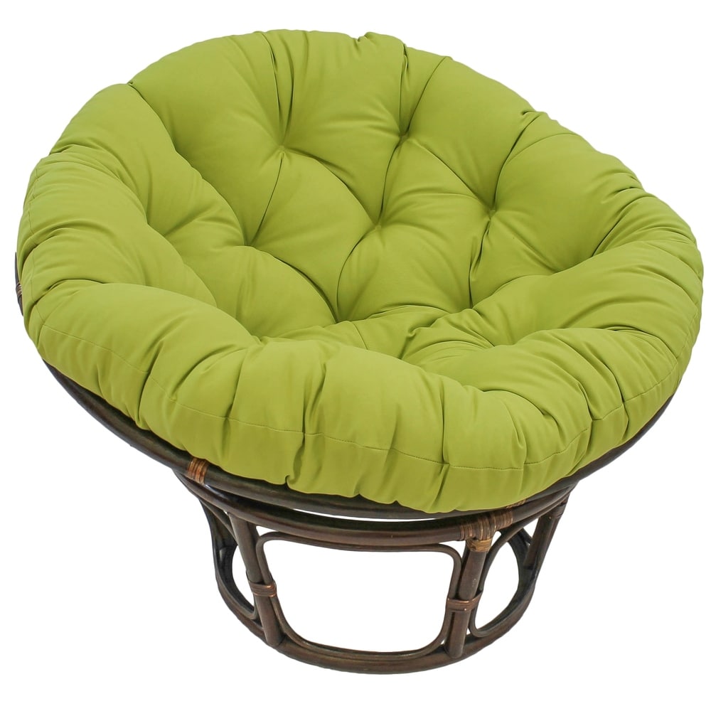 Chaise Papasan Bali en rotin de 42 pouces avec coussin en sergé