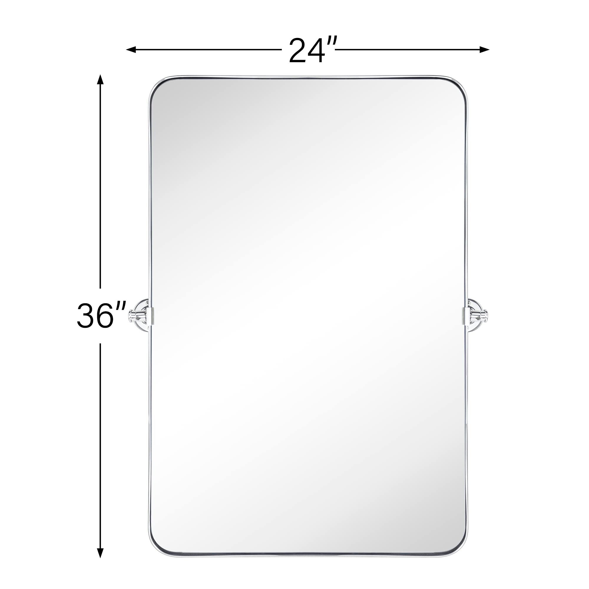 Miroir mural rectangulaire pivotant et inclinable en métal TEHOME Jonathan