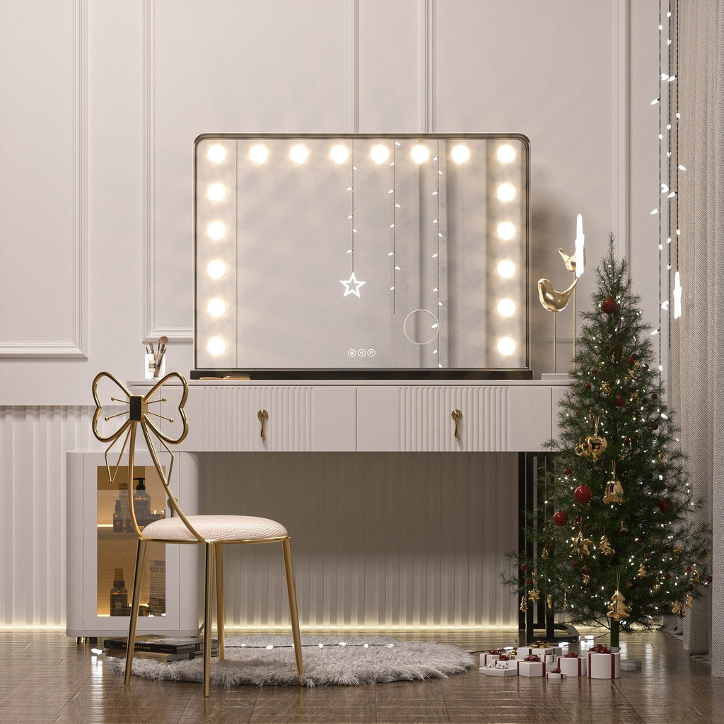 Miroir de maquillage Hollywood Keonjinn à LED avec 15/18 lumières LED
