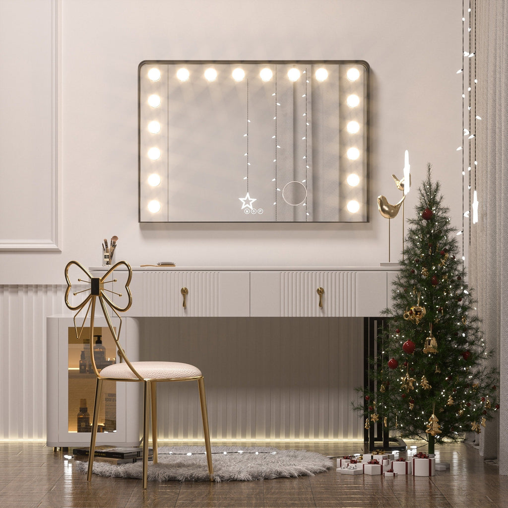 Miroir de maquillage Hollywood Keonjinn à LED avec 15/18 lumières LED