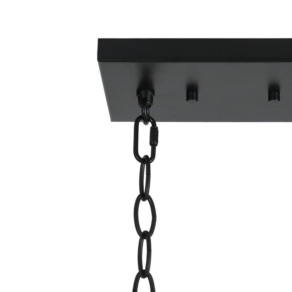 Lustre linéaire moderne Kasy à 5 lumières en verre texturé pour îlot de cuisine, design unique