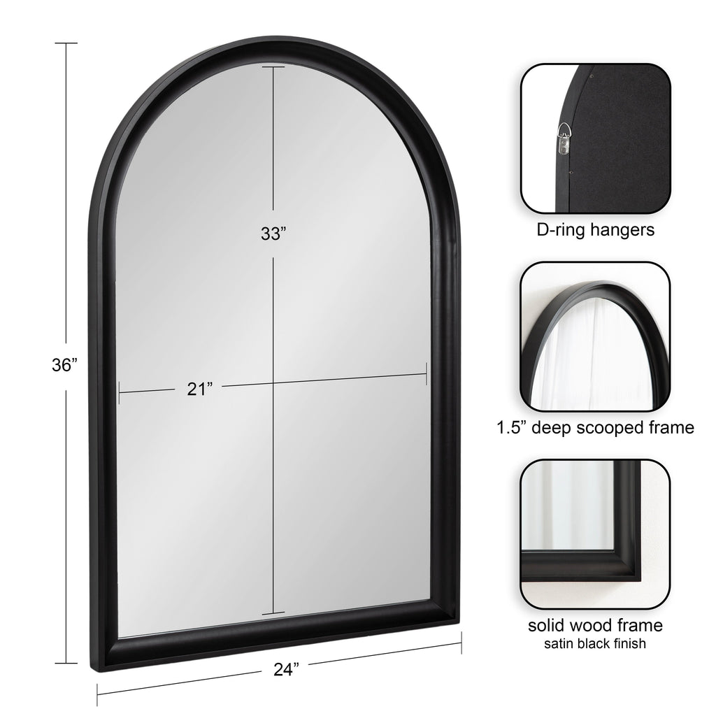 Miroir mural en bois Arch de Kate et Laurel Hatherleigh