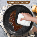 Batterie de cuisine en granit, poêles et casseroles antiadhésives, 12/15/30 pièces