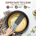 Batterie de cuisine en granit, poêles et casseroles antiadhésives, 12/15/30 pièces