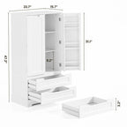 Armoire de rangement pour cuisine, garde-manger, armoire de rangement de salle de bain indépendante avec 2 portes et tiroirs
