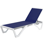 Chaise longue inclinable et réglable Kozyard Alan, pieds entièrement plats en aluminium et résine polypropylène