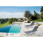 Chaise longue inclinable et réglable Kozyard Alan, pieds entièrement plats en aluminium et résine polypropylène