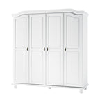 Armoire penderie 4 portes Kyle 100 % bois massif de Palace Imports avec portes en bois massif ou en miroir