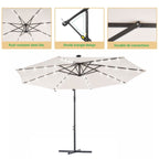 Parasol de terrasse déporté à LED LIVOOSUN de 10 pieds avec base croisée