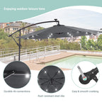 Parasol de terrasse déporté à LED LIVOOSUN de 10 pieds avec base croisée