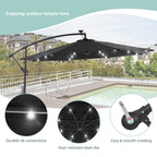 Parasol de terrasse déporté à LED LIVOOSUN de 10 pieds avec base croisée