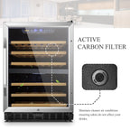 Refroidisseur à vin à compresseur double zone intégré Lanbo de 24 pouces, 44 bouteilles