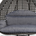 Fauteuil suspendu LeisureMod pour 2 personnes avec support - Chaise longue hamac en rotin et osier pour patio extérieur/intérieur avec coussins