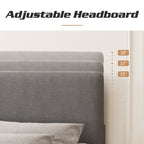 Cadre de lit plateforme rembourré réglable Lifezone Queen Size