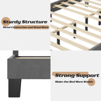 Cadre de lit plateforme rembourré réglable Lifezone Queen Size