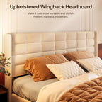 Cadre de lit relevable avec rangement, cadre de lit plateforme rembourré avec système de rangement hydraulique et tête de lit