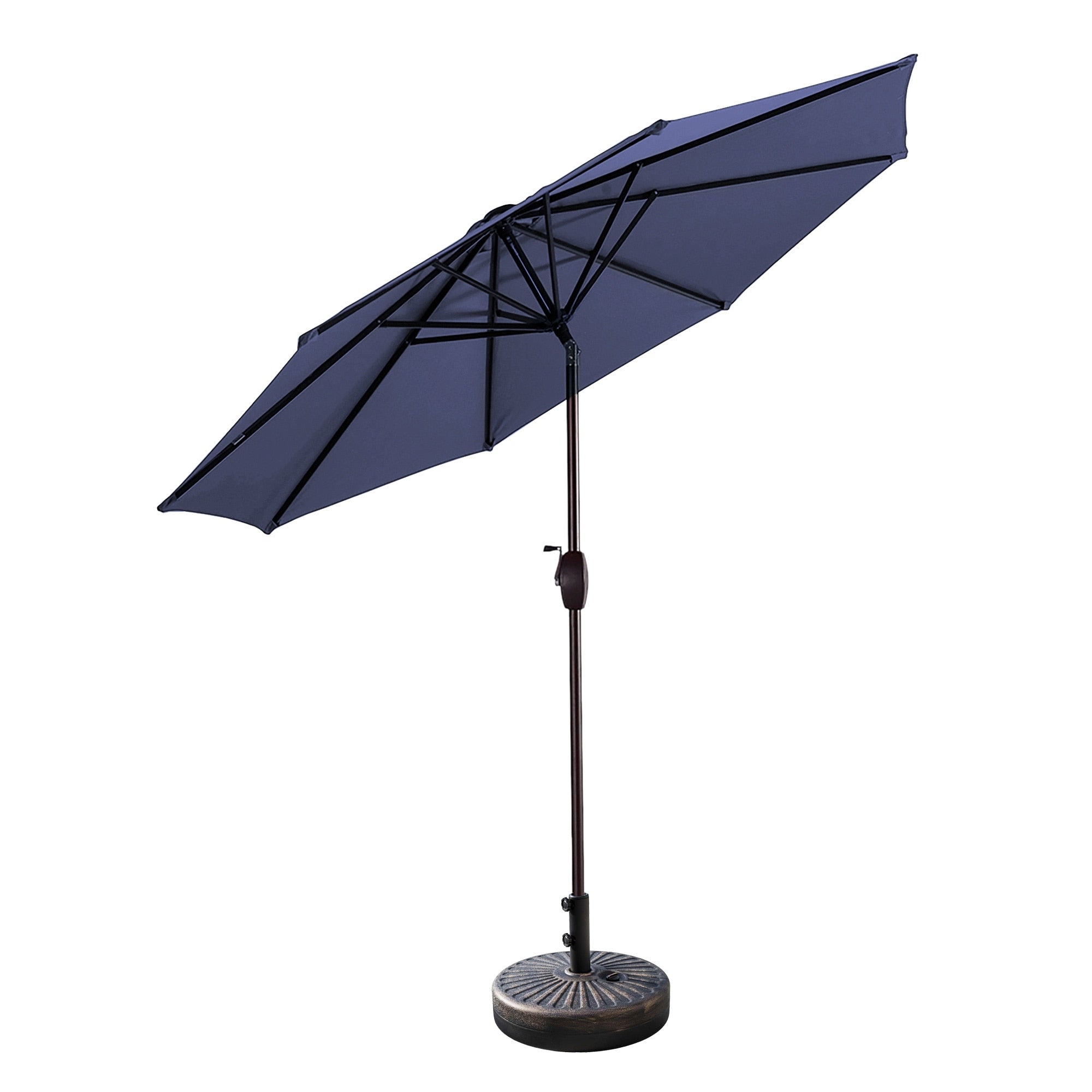 Parasol de patio Lopes de 9 pieds avec base en finition bronze et support de poids inclus