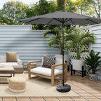 Parasol de patio Lopes de 9 pieds avec base en finition bronze et support de poids inclus