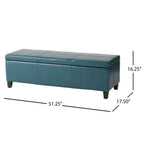 Banc de rangement en similicuir Lucinda par Christopher Knight Home - 51,25 L x 17,50 l x 16,25 H