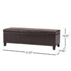 Banc de rangement en similicuir Lucinda par Christopher Knight Home - 51,25 L x 17,50 l x 16,25 H