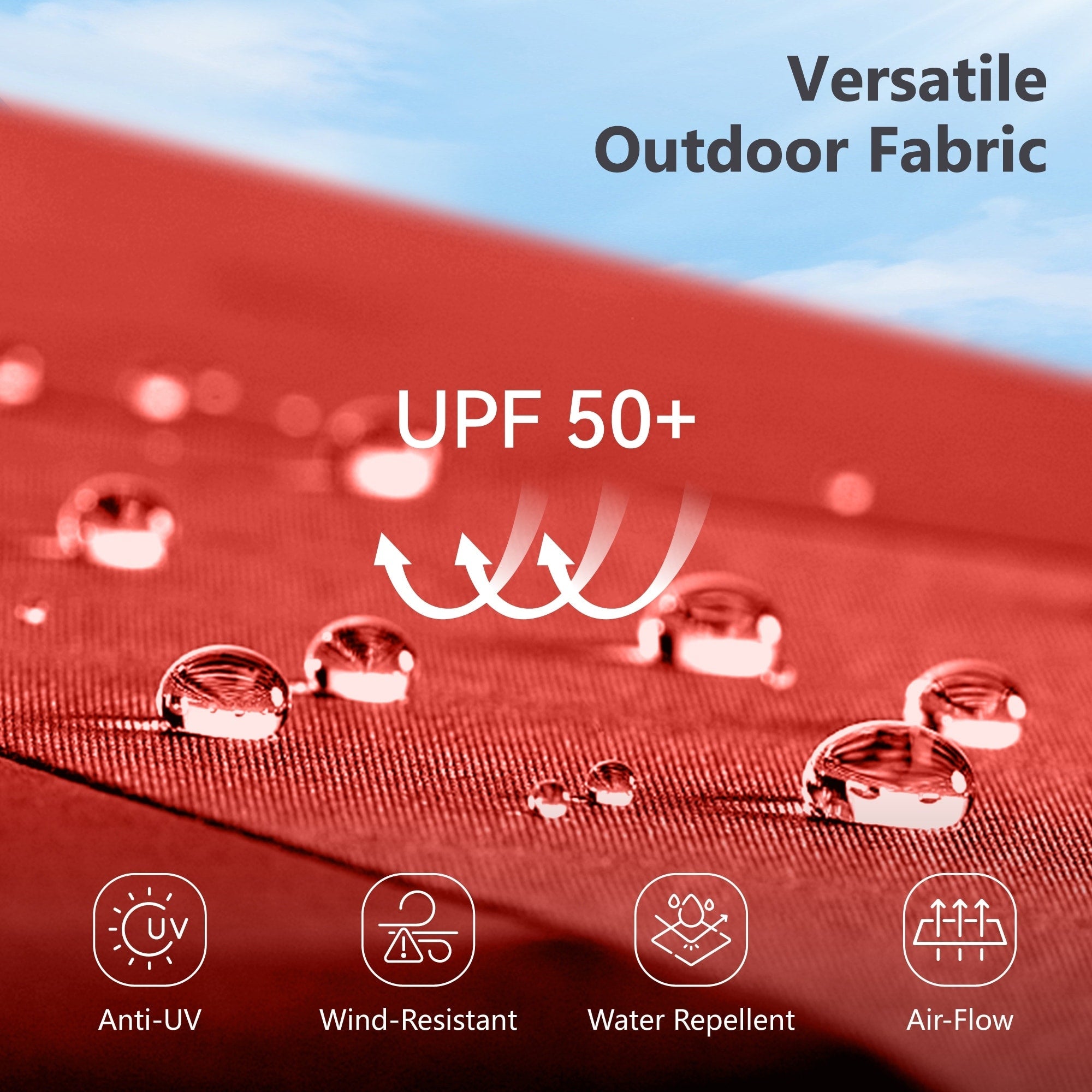 MAISON ARTS Parasol de marché extérieur rectangulaire à manivelle double face de 15 pieds Parasol de patio éclairé par LED solaire avec base incluse